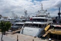 Luxury yacht mooring in the Ibiza port