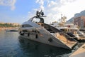 Luxury yacht Ocean Pearl moored in the port Hercules in Monaco