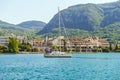 Luxury yacht off the coast of the Mediterranean Budva in Montenegro