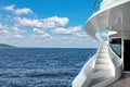 Luxury yacht on open waters Royalty Free Stock Photo