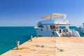 Luxury yacht at the pier of Red Sea Royalty Free Stock Photo