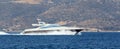 Luxury yacht speeding