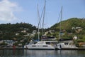 Luxury yacht in St George`s Marina, Grenada