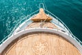 Luxury yacht, stern interior, comfortable design for rest leisure tourism travel Royalty Free Stock Photo