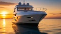 Luxury Yacht Sunset Royalty Free Stock Photo