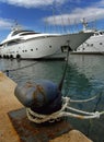 Luxury yachts anchored