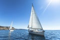 Luxury yachts. Boats in sailing regatta. Royalty Free Stock Photo