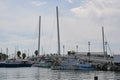 Luxury Yachts and Bridge, Porto Mirabello Touristic Harbour, La Spezia, Liguria, Italy Royalty Free Stock Photo