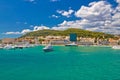 Luxury yachts in colorful Split harbor