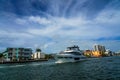 Luxury yachts and condominiums in Sunny Isles Beach, Florida Royalty Free Stock Photo