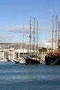 Luxury yachts at the dock. Marina Zeas, Piraeus, Greece Royalty Free Stock Photo