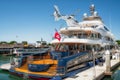 Luxury Yachts Docked in Marina. San Diego Marina Harbor, Fifth Avenue Landing.