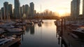 Luxury Yachts Docked in Sea Port Vell at Marine Parking of Modern Motor Boats