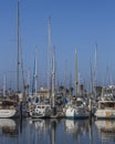 Luxury yachts docking at the Santa Barbara marina, California Royalty Free Stock Photo