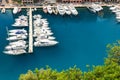Luxury yachts dropped anchor in seaport of Monte Carlo, Monaco Royalty Free Stock Photo
