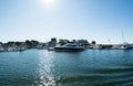 Luxury yachts at expensive beachfront properties, Cape Cod