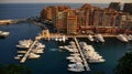 Luxury yachts harbor in the bay of Monaco, France Royalty Free Stock Photo