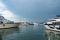 Luxury Yachts in the harbor of Saint Tropez - ST TROPEZ, FRANCE - JULY 13, 2020 Royalty Free Stock Photo