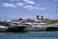 luxury yachts in a harbour in the Mediterranean Sea Royalty Free Stock Photo