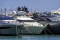 luxury yachts in a harbour in the Mediterranean Sea Royalty Free Stock Photo