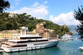 Luxury yachts in the harbour of Portofino, Italy Royalty Free Stock Photo
