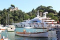 Luxury yachts in the Italian harbour of Portofino