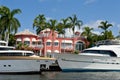 Luxury yachts and mansion Royalty Free Stock Photo