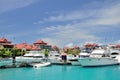 Luxury yachts in marina of Eden Island. Royalty Free Stock Photo