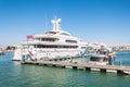 Luxury yachts moored at marina in Vilamoura Royalty Free Stock Photo