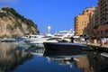 Yachts moored in Port de Fontvieille in Monaco