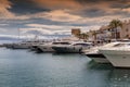 Luxury yachts moored in Puerto Banus marina, Spain. Royalty Free Stock Photo
