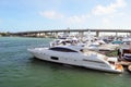 Luxury Yachts on Display at the 57th Annual Boat Show in Miami ,Florida