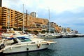 Luxury yachts in the port Hercules and cityview in Monte Carlo,