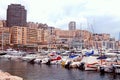 Luxury yachts in the port Hercules and cityview in Monte Carlo,