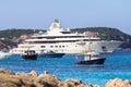 Luxury yachts at Porto Cervo bay at Sardinia Island, Italy Royalty Free Stock Photo