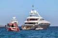 Luxury yachts at Porto Cervo bay at Sardinia Island, Italy Royalty Free Stock Photo