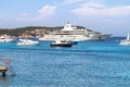 Luxury yachts at Porto Massimo bay at Sardinia Island, Italy Royalty Free Stock Photo