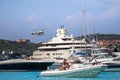 Luxury yachts at Porto Massimo bay at Sardinia Island, Italy Royalty Free Stock Photo