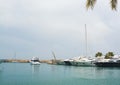 Luxury yachts in Puerto Portals marina Royalty Free Stock Photo