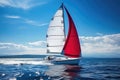 Luxury Yachts at Sea, Sailing Regatta, Sailing Sport in Ocean Waves, Generative AI Illustration Royalty Free Stock Photo