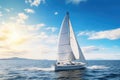 Luxury Yachts at Sea, Sailing Regatta, Sailing Sport in Ocean Waves, Generative AI Illustration