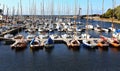 Luxury Yachts Sea Summer Boat in harbor Port of Tallinn Estonia 21,07,2019 travel to Baltic state tourism jahting Royalty Free Stock Photo