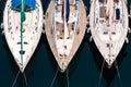 Luxury yachts to drop anchor in seaport Royalty Free Stock Photo
