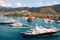 Luxury Yachts in a Tropical Marina Royalty Free Stock Photo