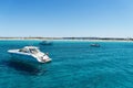 Luxury yachts in turquoise beach of Formentera Illetes Royalty Free Stock Photo