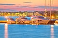 Luxury yachts at Zadar harbor evening view Royalty Free Stock Photo