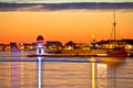 Luxury yachts at Zadar harbor evening view Royalty Free Stock Photo