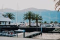 Luxuty Yachts in Porto Montenegro. Elite area of Tivat Royalty Free Stock Photo