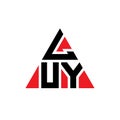 LUY triangle letter logo design with triangle shape. LUY triangle logo design monogram. LUY triangle vector logo template with red Royalty Free Stock Photo