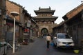Henan, China - Oct 31, 2019: Luyang Drum Tower within the old city wall at Luoyang Laocheng Old Street, Henan, China